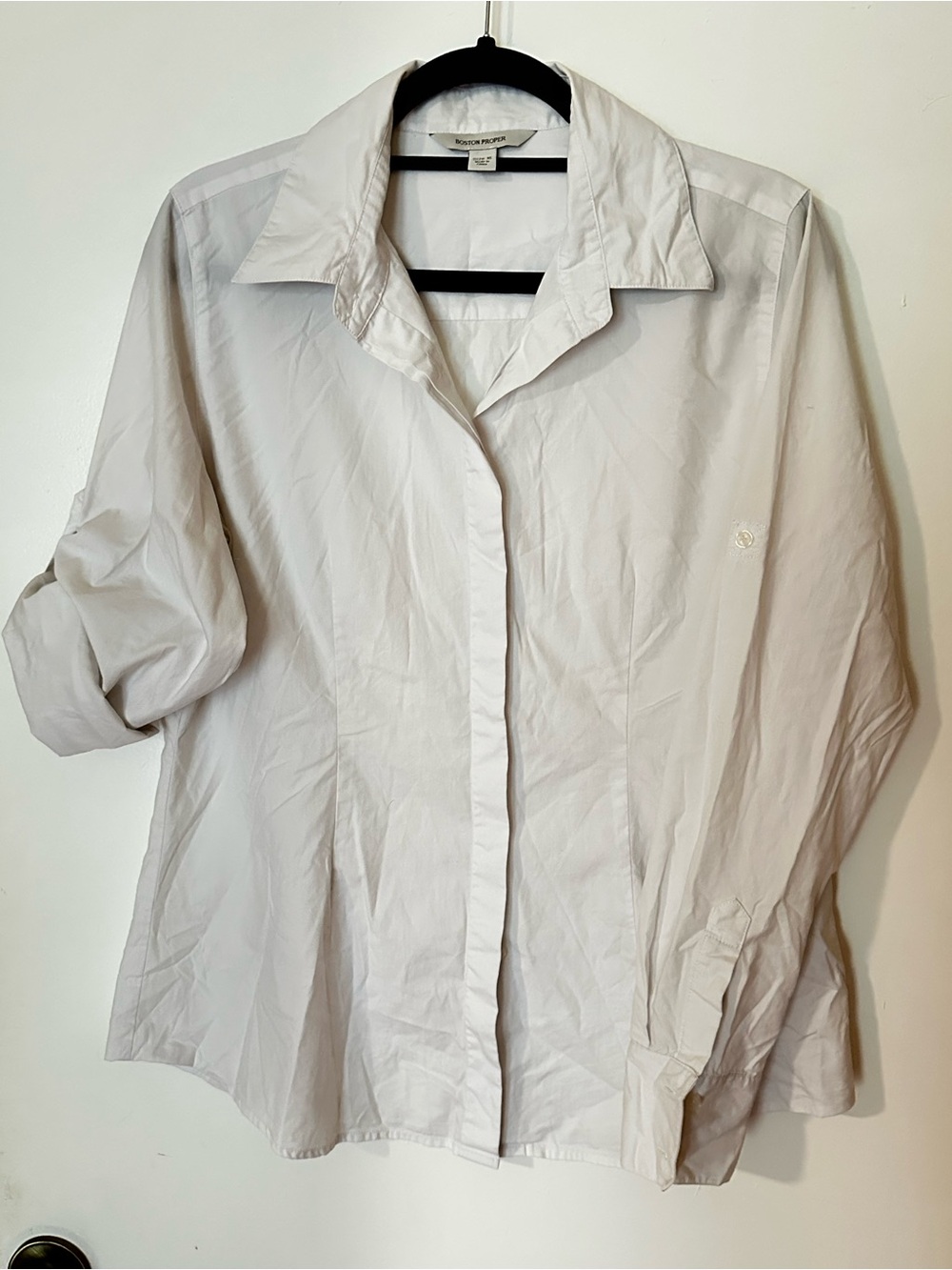 Boston Proper White Button-Up Shirt